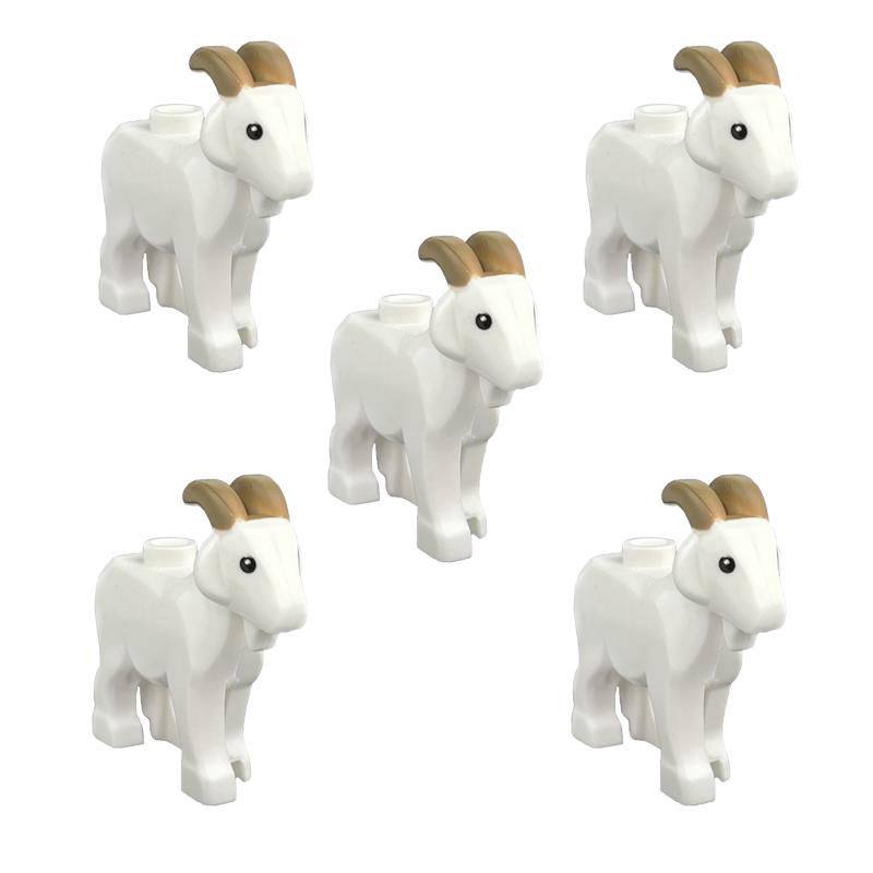 Bausteine Tiere Ziege Schaf Geflügel Rind Vieh Geflügel Küken Bauernhof Haustier Gans Vogel Zubehör Kinder Spielzeug Geschenk natürlich 5 Stück