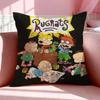 Cartoon R-Rugrats Cushion Cover Breathable Linen Pillowcase Summer Odorless Eco-Friendly Invisible Zipper Washable