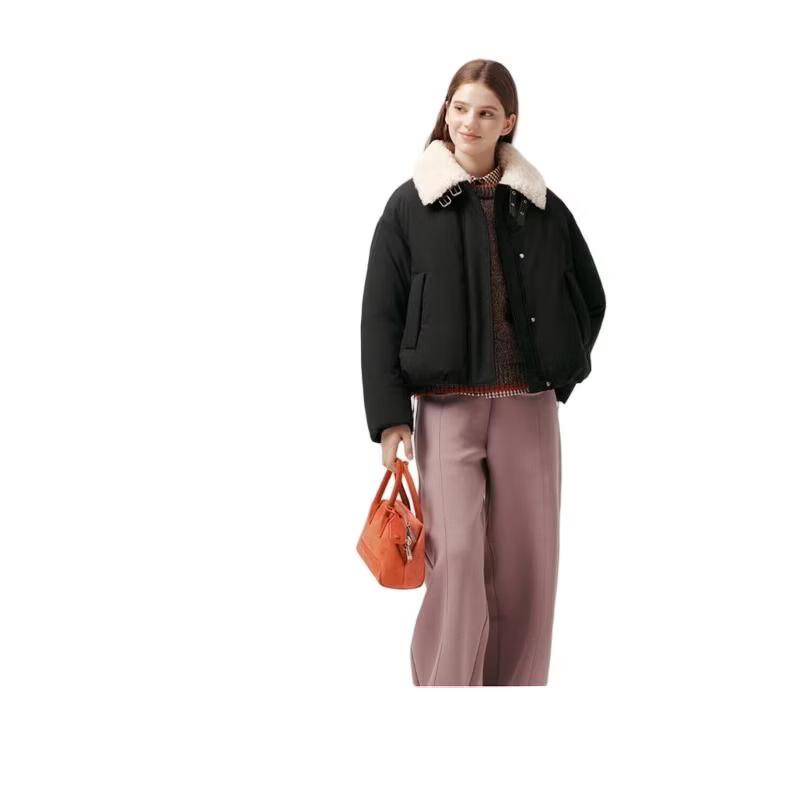 TANBOER Women's Detachable Lamb Wool Collar Down Jacket TB5530332Z