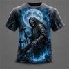 Summer Men's Halloween Horror 3D Printed Crew Neck T-Shirt Fashion Versatile Trend Breathable Casual