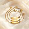 Customized Child ID Bracelet, Personalized Engraved Name Stainless Steel Zircon Heart Bracelets, Not Allergic Jewelry for Girl