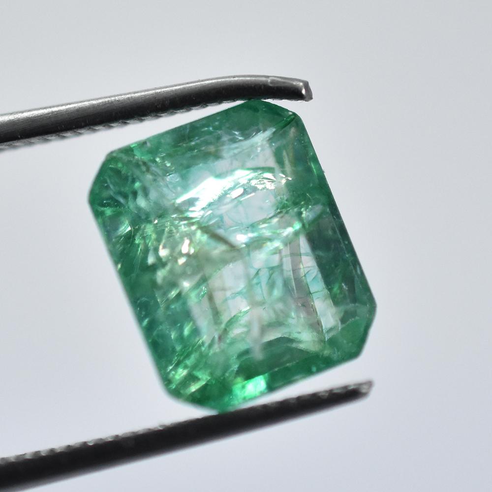 NATURAL Green Emerald 4.95 Ct RARE Emerald Shape CERTIFIED Loose Gemstone