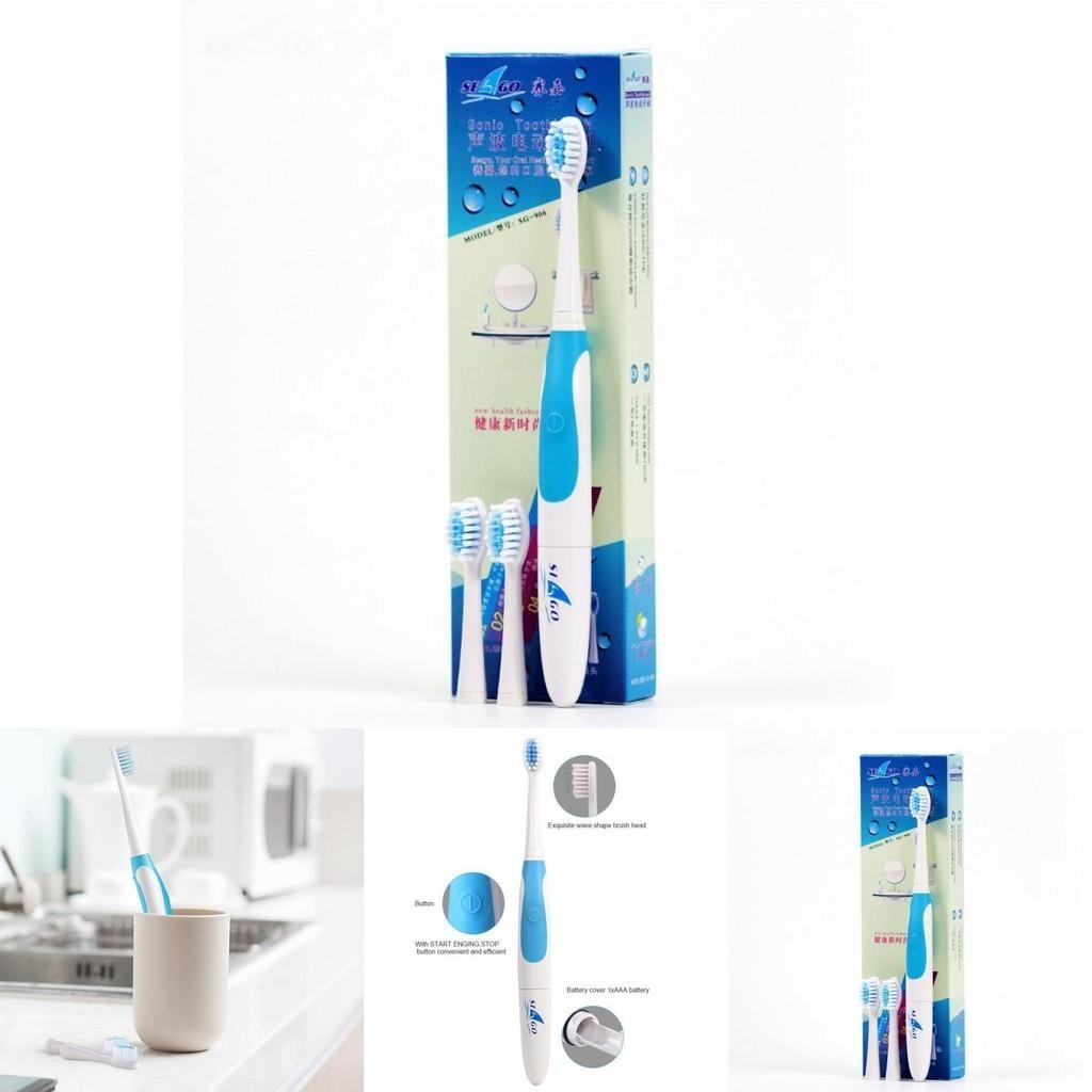 Electric Toothbrush Whitening Ultra Sonic Toothbrushes With 3 Replacement Brush Heads Removes 100% Of Plaque