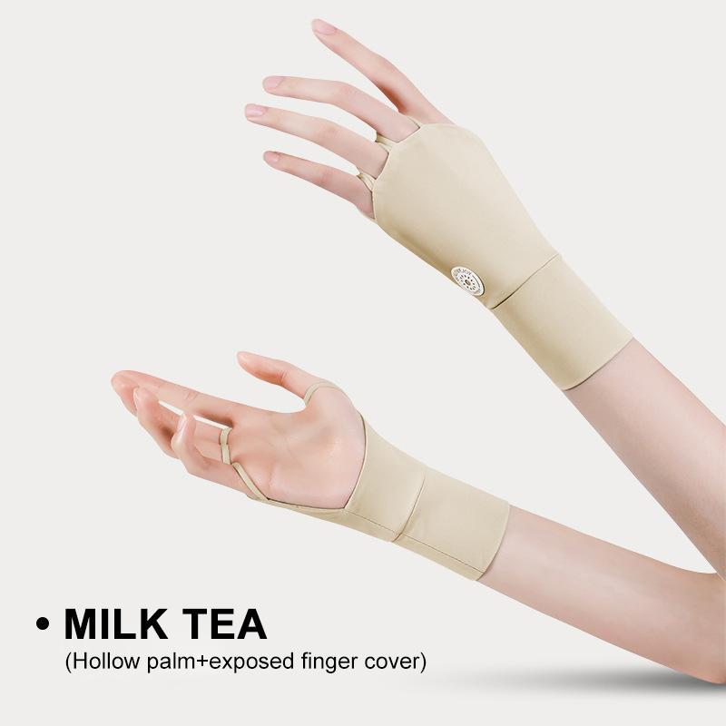 

Перчатки для гольфа с солнцезащитным кремом Ice Silk для женщин, спортивные перчатки на полпальца, тонкие секции, дышащие, впитывающие пот телесный