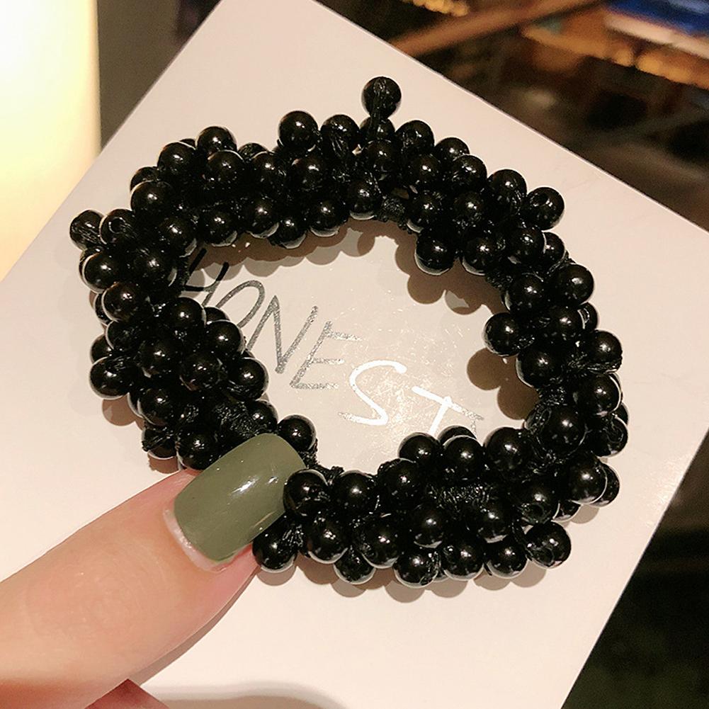 Pearl Ponytail Holder Faux Pearl Beads Elastic Hair Band for Woman