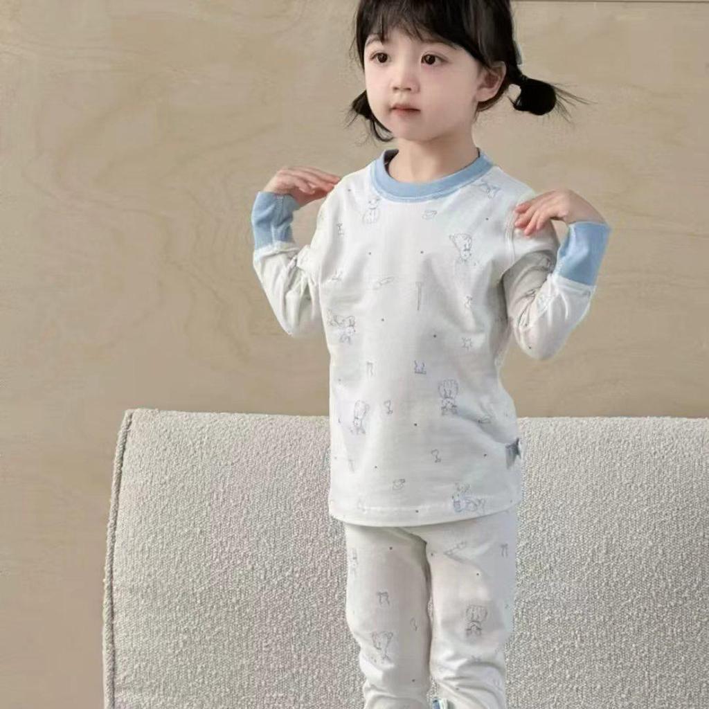 2025 Spring/Summer Children's Lycra-Cotton Pajamas: Korean Style, Tagless, Casual Home Wear Set