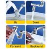 1pcs Faucet Extender, Alloy Robotic Arm,1080° Rotating Universal Faucet Extension, Swivel Faucet For Bathroom Sink