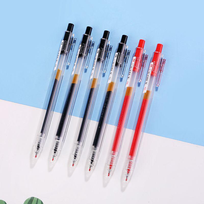 96-Piece Press-Type Neutral Pens Set | 0.5mm ST Needle Tube | Black & Red for Students and Office Use