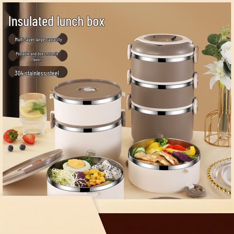 Zhi Shi 304 Stainless Steel Double-Layer Thermal Bento Box