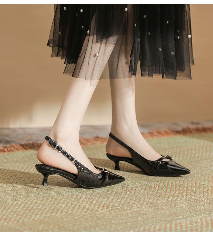 

Spot L-218 new 2025 simple high heels with black pointed stiletto fashion high heel sandals women 43