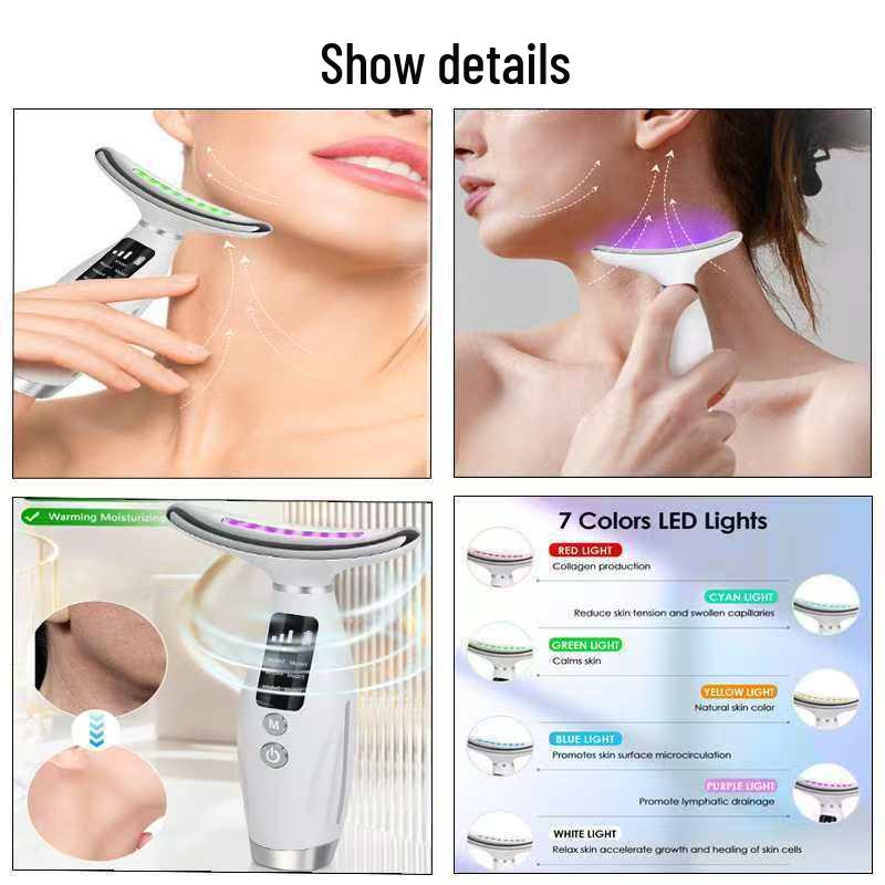 LED Beauty Massager for Neck & Face - Portable Skin Lifting & Firming Device