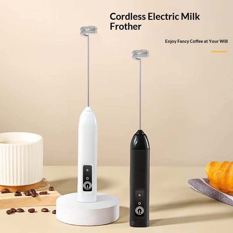 Electric Milk Frother Dual Stick Rechargeable 3-Speed Handheld Egg Beater Coffee Frother Cream Foamer Maker Type-C Rechargeable