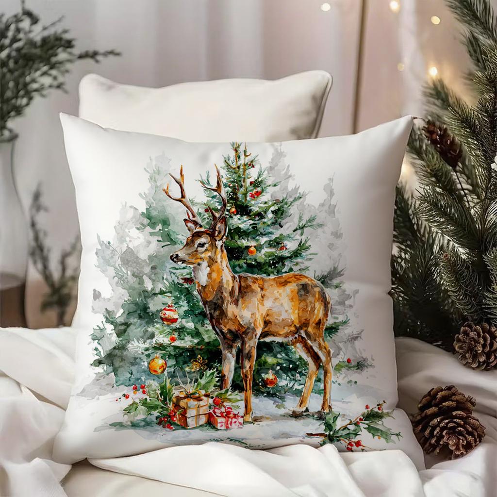 Deer and Christmas Tree Pillow CoversSuitable for sofa car bedroom decorative cushion cover pillow cover