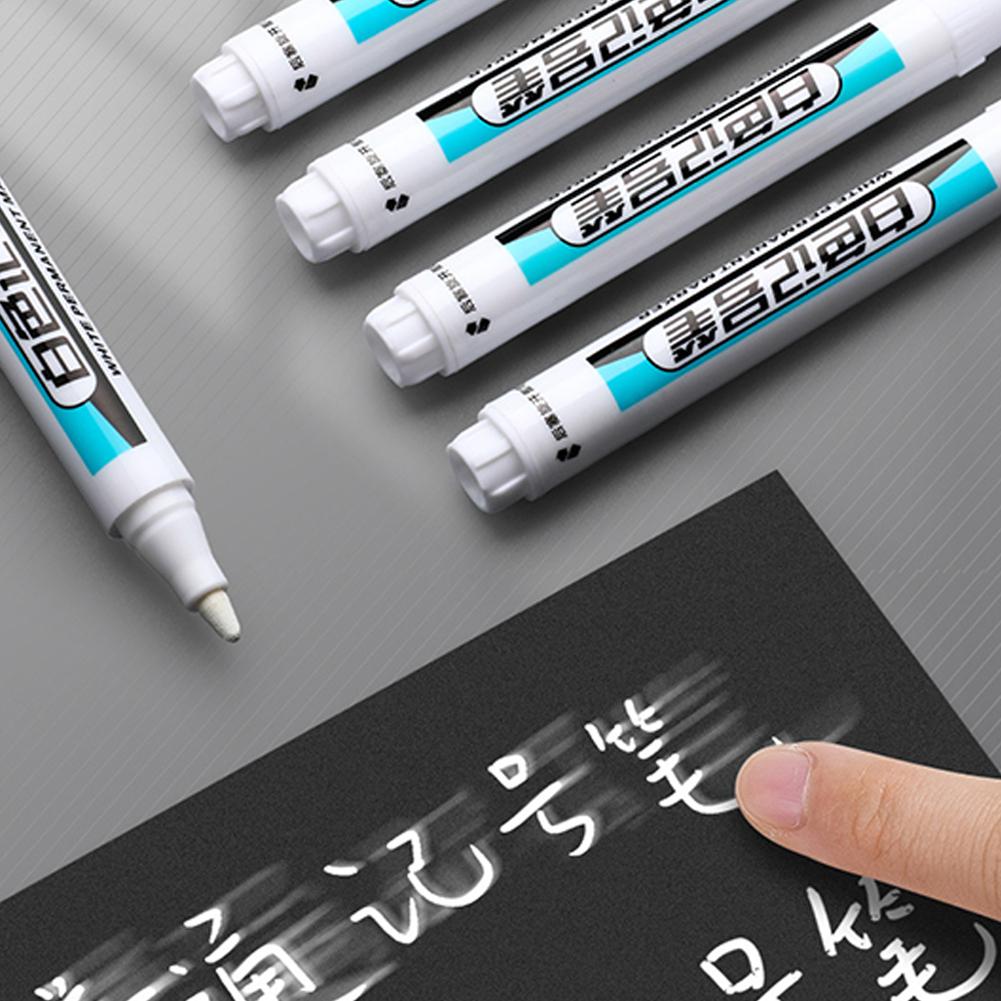 White Marker Oily Fine Tip Courier Waterproof Non-Fading Advertising Greeting Card Tire Glass Highlighter Pen Can Not Be Erased