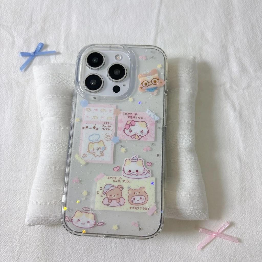 Glitter Easy Bear Applicable To Apple 17/16 Pro Mobile Phone Case iPhone15 Cute 13 Soft Girl 14 Soft Case 12/x