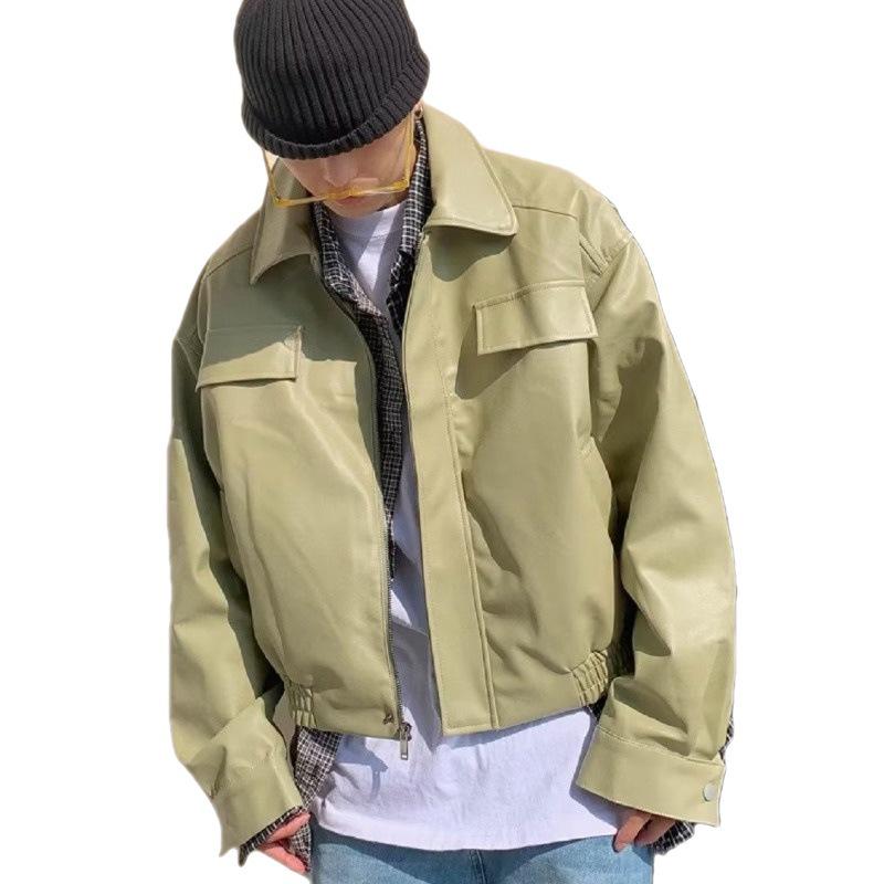 Men's Retro PU Leather Motorcycle Jacket - Casual Street Style