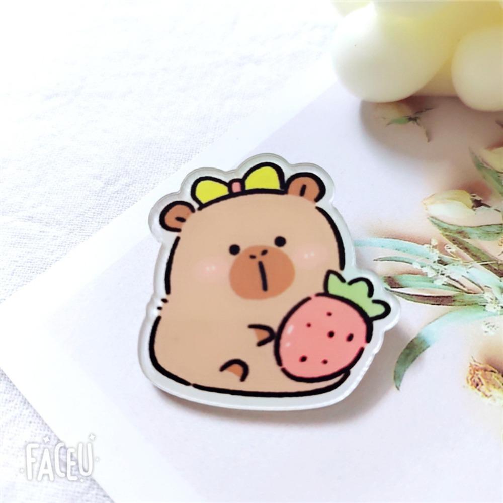 Cartoon Capybara Brooch Animals Cute Bag Pin Fashion Capybara Acrylic Badge