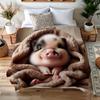 Süße Schweinedecke für gemütliche Nächte, Warme und bequeme Überwurfdecke Sofa Bett Sofa Campingausflug, das beste Geschenk.
