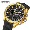 SANDA brand 3175 men's electronic quartz watch steel core black technology multifunctional waterproof men's quartz watchv