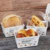 10Pcs Sandwich Burger Wrapping Packaging Box Toast Bread Oilproof Holder With Lid Take Out Box Pastry Tray Bakery Party Gift