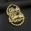 Crystal Name Earrings Nameplate Custom Hoop Earring for women Wedding Trendy jewelry