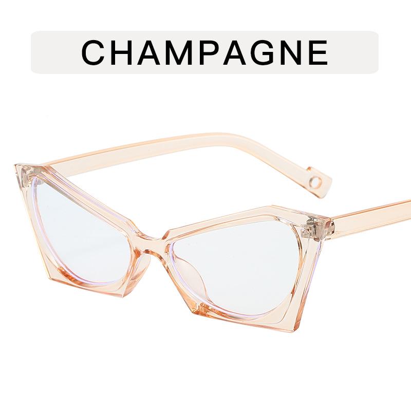 Women s Cat-eye Polygonal Anti-blue Light Glasses – Stylish European & American Design with Flat Lenses