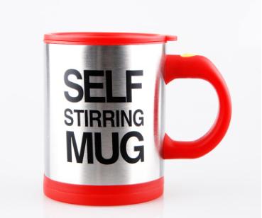 14oz 400ml doppelwandiger Edelstahl-Milchbecher mit Deckel und Griff für Kinder und Erwachsene, Kaffeebecher, automatischer Selbstmischbecher