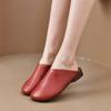 New Spring Autumn Women Leather Slippers Non Slip Indoor House Shoes Soft Sole