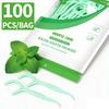 200/1000 Stück Minze Zahnseide Zahnstocher Einweg Interdentalreiniger Tragbarer Zahnseider Mundpflege-Set für den täglichen Gebrauch & Reisen
