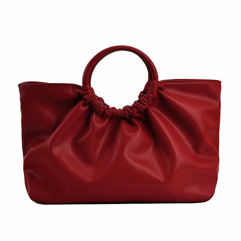 

Ruched Easiest for Match Red Bridal Satchel Crossbody Bag Dark red