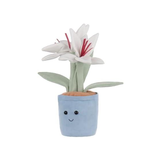 Apricot Lamb Potted Lily Flower Plush Toy, Soft and Cute, Fluffy Potted Lily Flower, 30cm