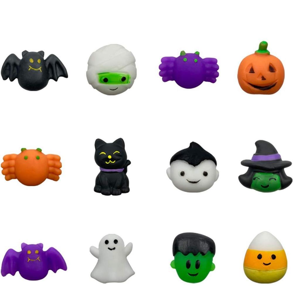 Halloween Toy 12/36PCS for Kids Girls Boys Ghost Cats Pumpkin Mochi Squishy Toys Stress Reliever Anxiety Squishies Party Favors