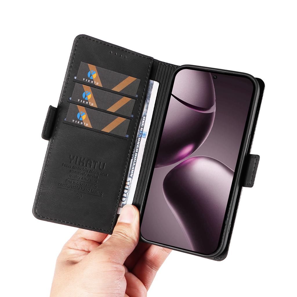 Pro Xiaomi 15T Kožené pouzdro YIKATU YK-005 Dotykové jako kůže Peněženka Kryt na telefon
