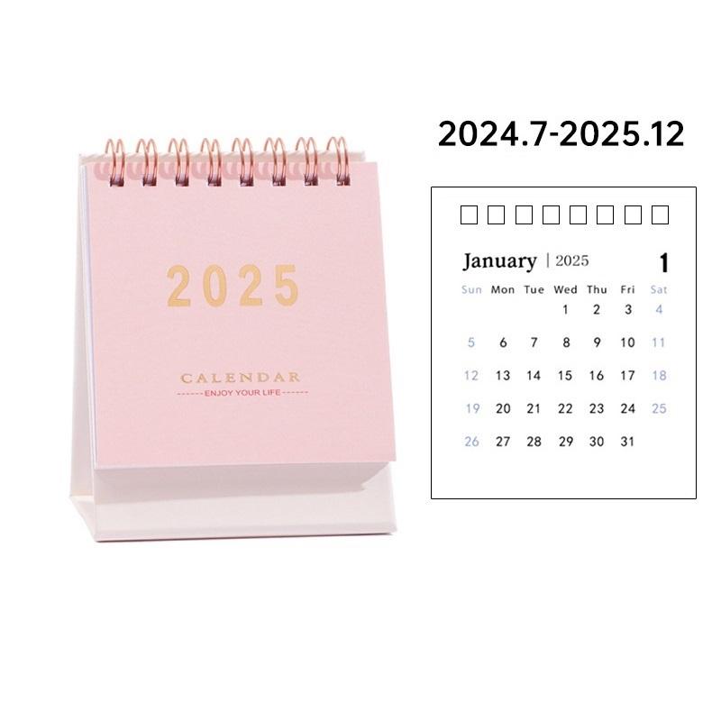 

Супер Мини Календарь 2025 2025 Золотая тисненая обложка Простой Стиль Портативный Размер Планировщик Настольные Аксессуары