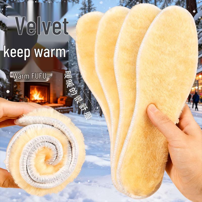 Alpaca Wool Winter Insoles: Thick, Fluffy, Breathable, Sweat-Absorbing Cotton Felt for Men & Women