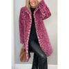 2024 Autumn/Winter Fashionable European and American Leopard Print Plush Mid-Length Jacket