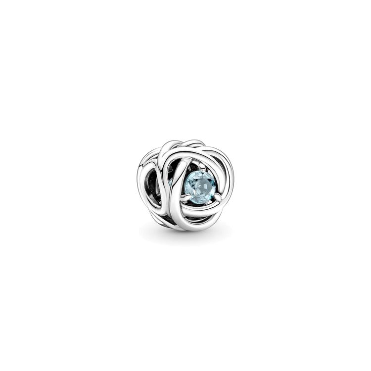 Pandora Moments Fashion Versatile Simple Eternal Loop 925 Silver Glass Charm Women Charm 790065C09