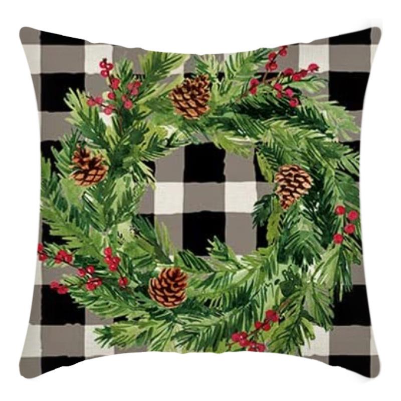 New Christmas Throw Pillow, Polyester Linen, Festive Dress Cushion, Bedroom Living Room Square Pillow, Cushion Pillow Case