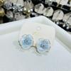 Fashion Jewelry Sweet Design Spring/Summer Blue Pink Enamel Flower High End Earrings Party Gifts for Women