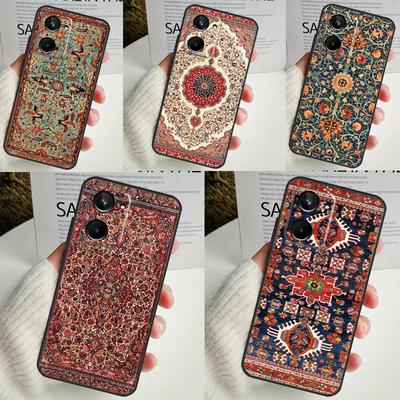 Persian Carpet Floral Pattern For Realme 12 Pro Plus 11 10 9 C67 C55 C53 C35 C33 C30 C25s C21Y C15 GT3 GT5 GT Neo 5 Case