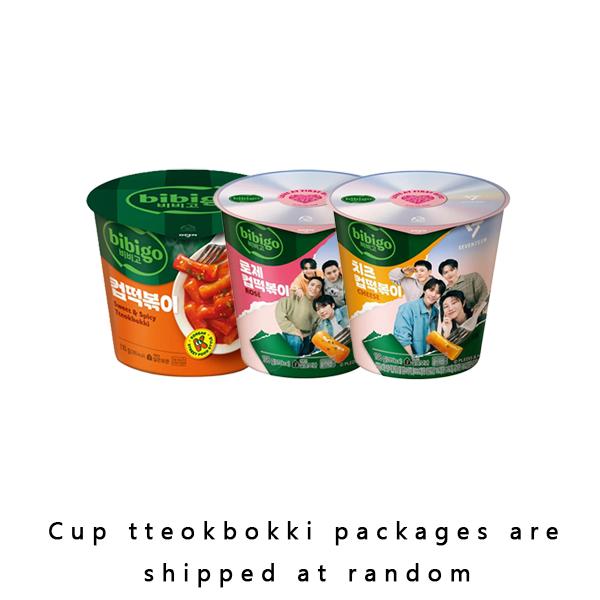 bibigo Šálek Tteokbokki/ Pikantní smažené rýžové koláčky (Originální, Růžové, Sýrové) (10 Možnosti)