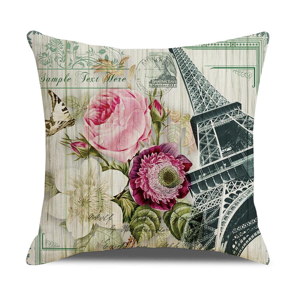 New Home Soft Furnishings Retro Butterfly Newspaper Linen Sofa Office Pillow Cover Cushion Cover