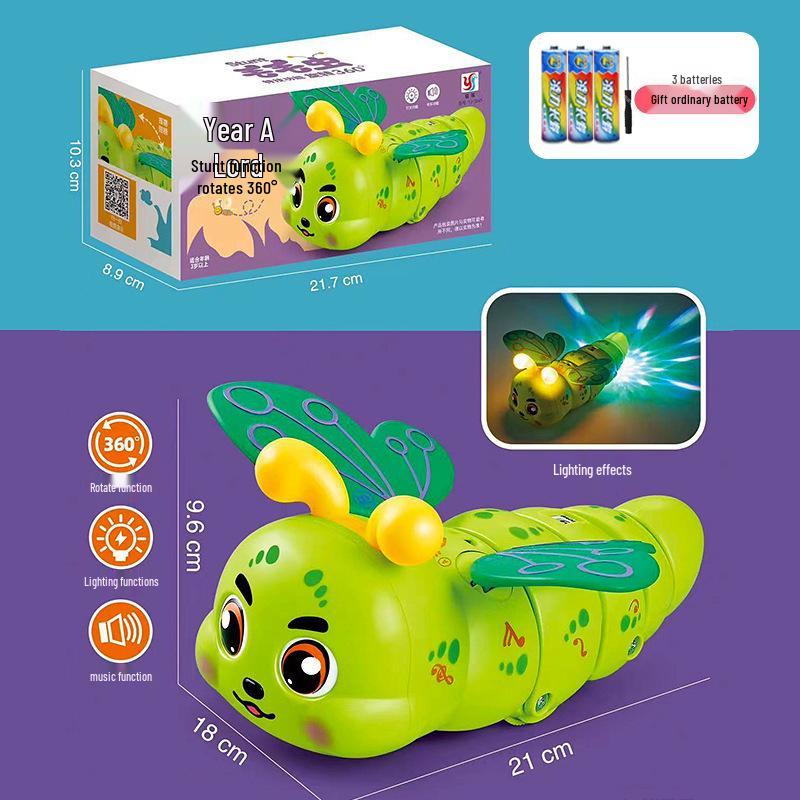 Electric Dancing Crawling Toy: Musical Twisty Worm Caterpillar with Lights for Kids