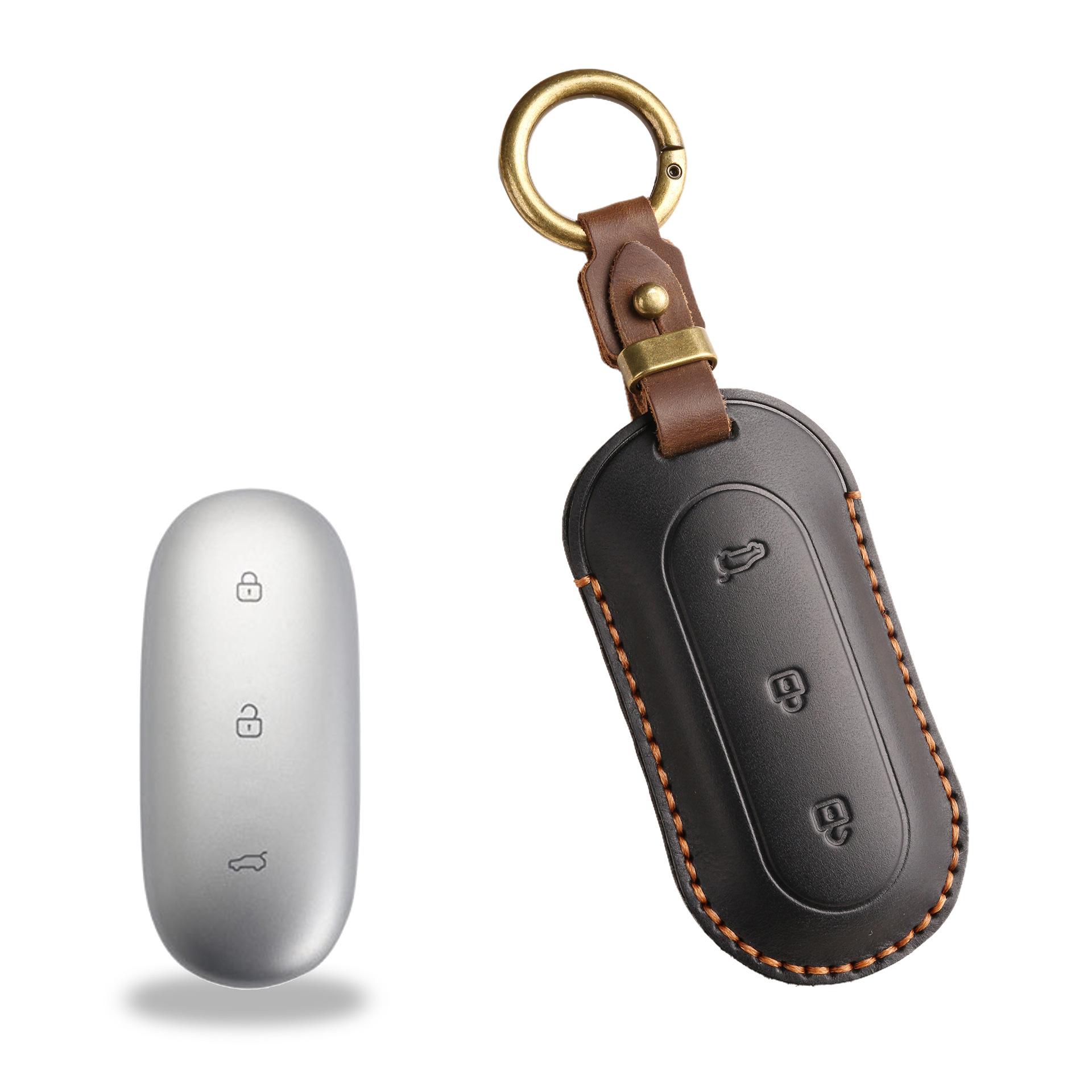 

Ретро чехол для ключа для идеальной сумки для ключей L7 L8 L6 автомобильный брелок L9 один мега кожаный чехол чёрный