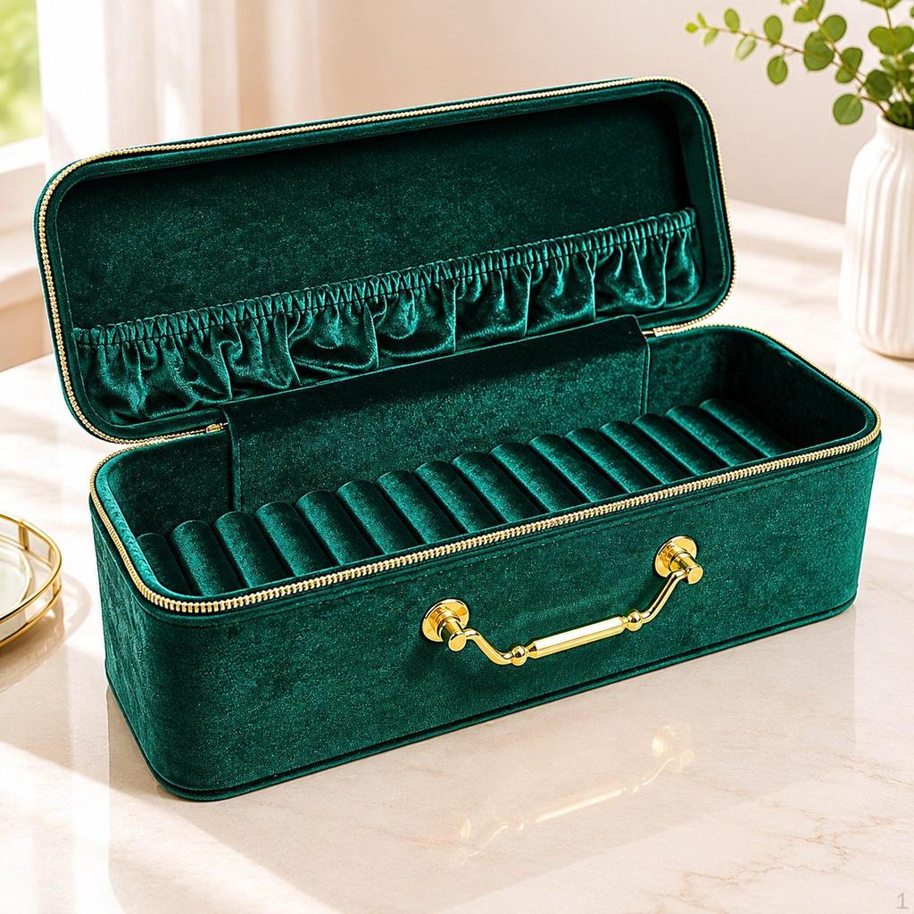 Bangle Case Bracelet Display Jewelry Organizer Storage Box Watch Flannel Metal Portable Large