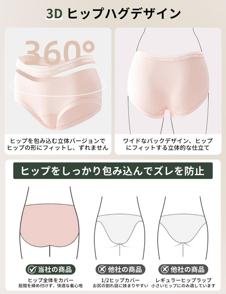 Pokmil Set of Plus Fully Covering the Soft Beautiful Gentle on the Seamless Panties 6 Women's Underwear, 100% Cotton! 6. Sizes, Non-Digging, Butt,
