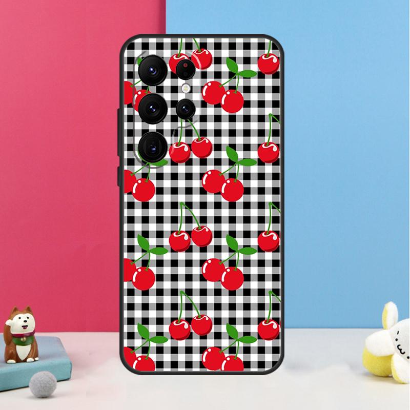 Cherry Pattern Case For Samsung Galaxy S26 S23 Ultra S20 S21 S22 S24 S25 Plus S10 S25 FE Back Cover Shell