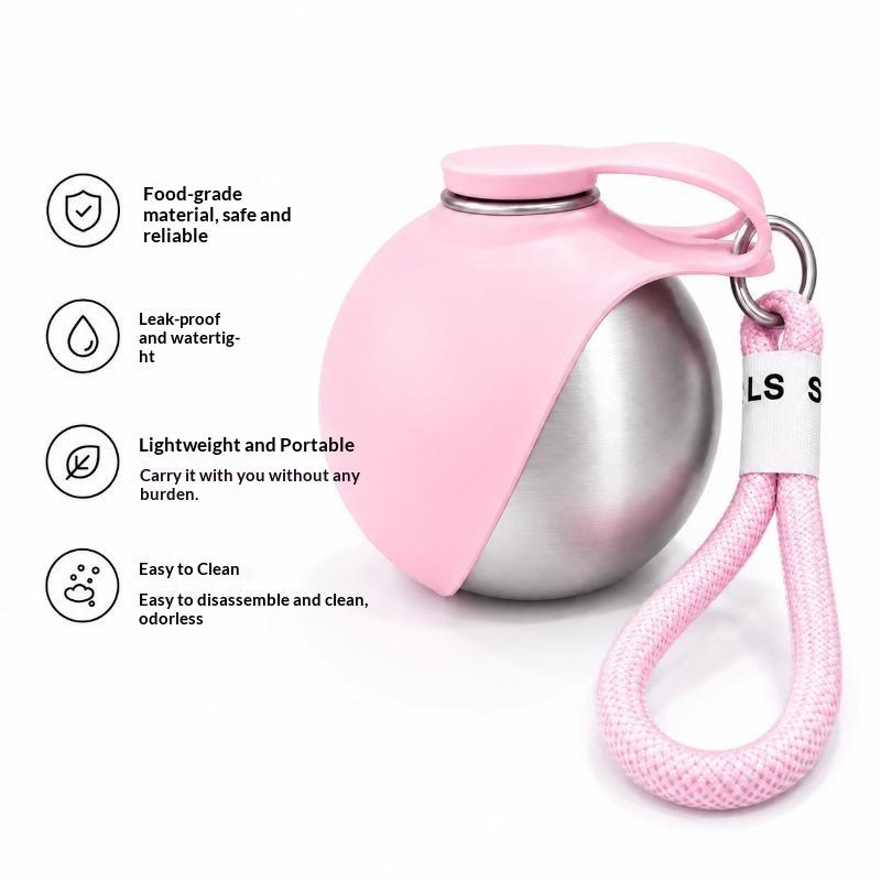 Portable Dogs Drinking Bottle With Silicone Bowl, 285Ml Leak-Proof Dog Drinking Bottle For Cats And Dogs,Outdoor Walks And Hikes