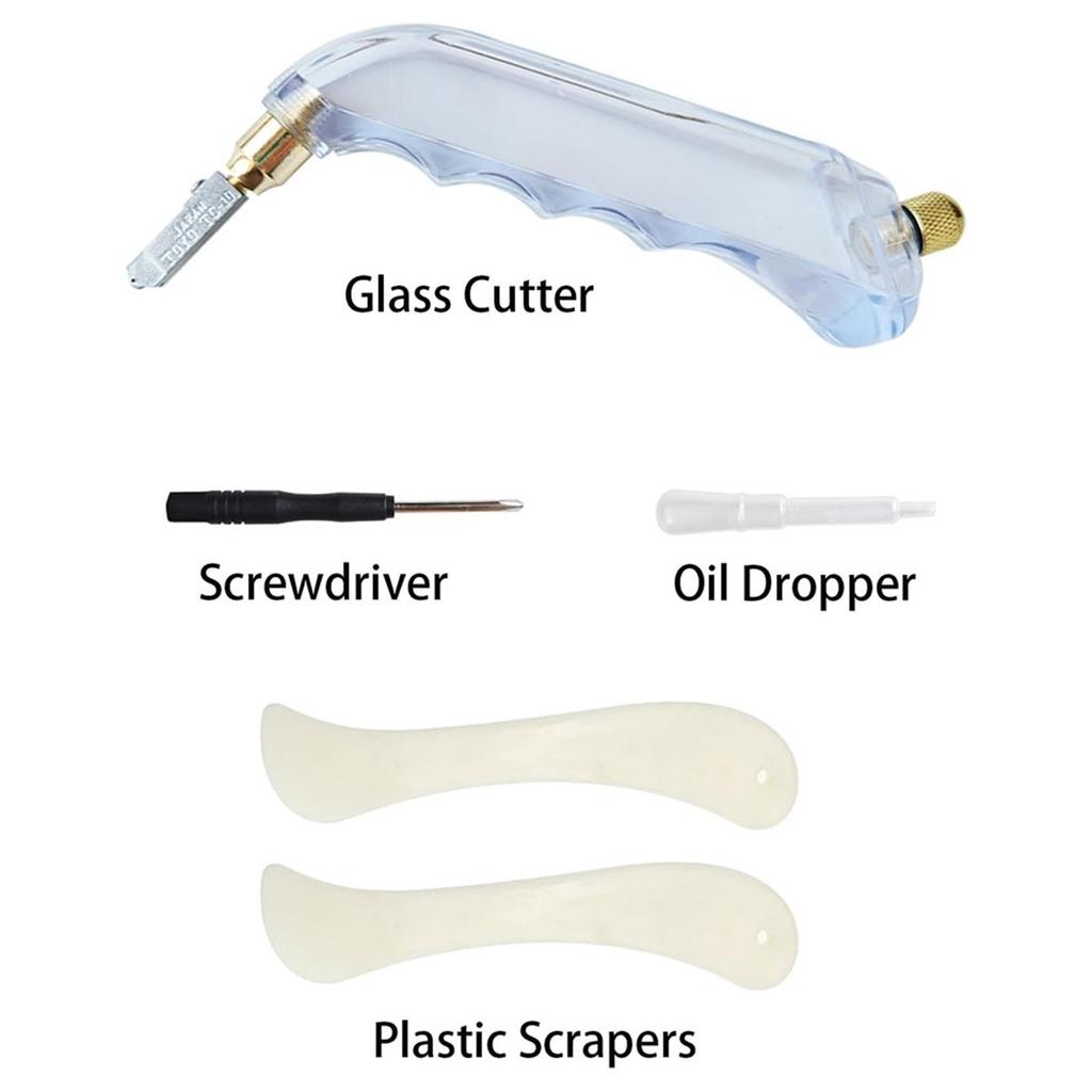 Glass Cutter for Stained Glass, 3/16 Inch Black Lined Copper Foil Tape for Stained Glass and Crafts, 4 Rolls 36 Yards