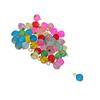 50Pcs Mix Color Frosted Glass Beads Pendant Charm Jewelry Makings Silver Pin